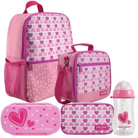 Kit Escolar Infantil Feminino Rosa Claro Mochila + Lancheira + Marmita + Estojo + Squeeze - Jacki Design Menor preço em Kit Escolar Infantil Feminino Rosa Claro Mochila + Lancheira + Marmita + Estojo + Squeeze - Jacki Design