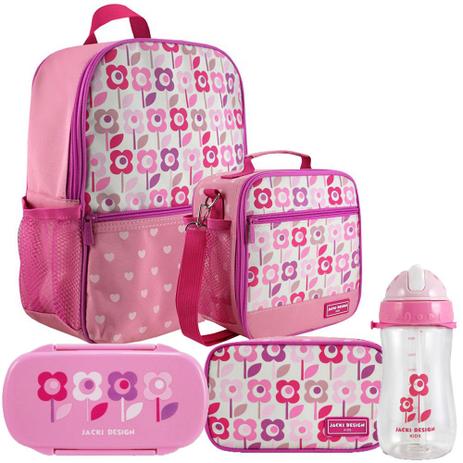 Kit Escolar Infantil Feminino Rosa Mochila + Lancheira + Marmita + Estojo + Squeeze - Jacki Design Menor preço em Kit Escolar Infantil Feminino Rosa Mochila + Lancheira + Marmita + Estojo + Squeeze - Jacki Design