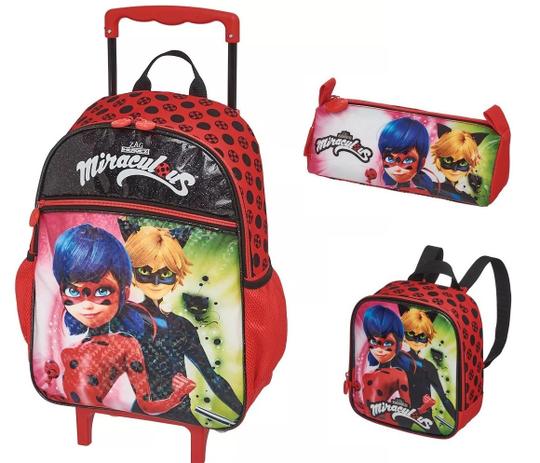 Kit Escolar Miraculous Duo Mochilete Lancheira e Estojo - Pacific Menor preço em Kit Escolar Miraculous Duo Mochilete Lancheira e Estojo - Pacific