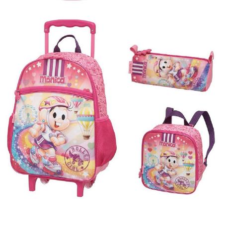Menor preço em Kit escolar monica patins mochilete lancheira e estojo - pacific