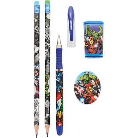 Kit Escolar THE Avengers 1CAN+2LAP+1BO+1AP - Molin Menor preço em Kit Escolar THE Avengers 1CAN+2LAP+1BO+1AP - Molin