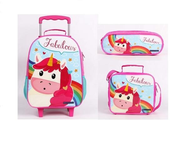 Kit escolar unicornio fabulous mochilete lancheira e estojo dmw Menor preço em Kit escolar unicornio fabulous mochilete lancheira e estojo dmw