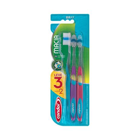 Kit escova dental condor bass macia leve 3 pague 2 - 8107-0 Menor preço em Kit escova dental condor bass macia leve 3 pague 2 - 8107-0