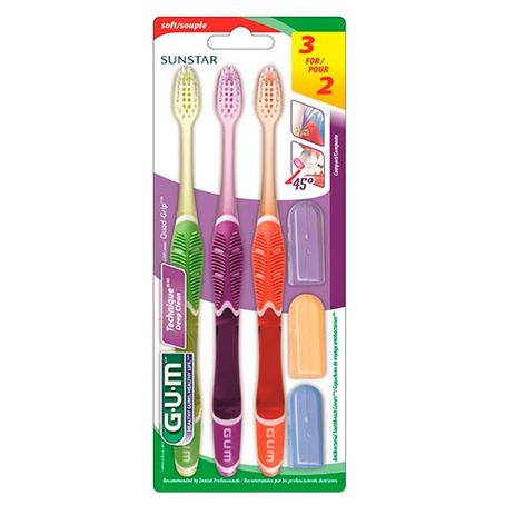 Kit Escova Dental Gum Deep Clean 3 Unidades + Capa Menor preço em Kit Escova Dental Gum Deep Clean 3 Unidades + Capa