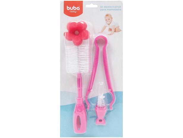 Kit Escova e Pinça para Mamadeira Rosa 6572 - Buba Menor preço em Kit Escova e Pinça para Mamadeira Rosa 6572 - Buba