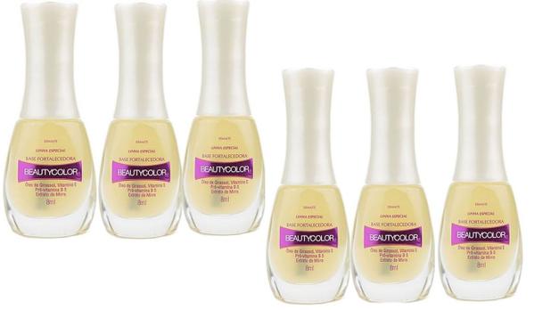 Menor preço em kit Esmalte Base Fortalecedora Beauty Color 8ml ( 6 unidades)
