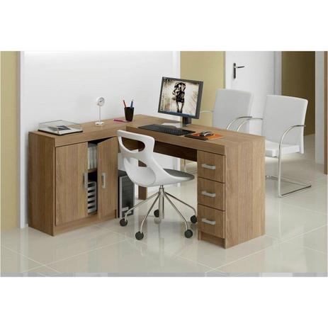 Kit Espanha com 02 Portas e Estante com Vistas Castanho - Politorno Menor preço em Kit Espanha com 02 Portas e Estante com Vistas Castanho - Politorno