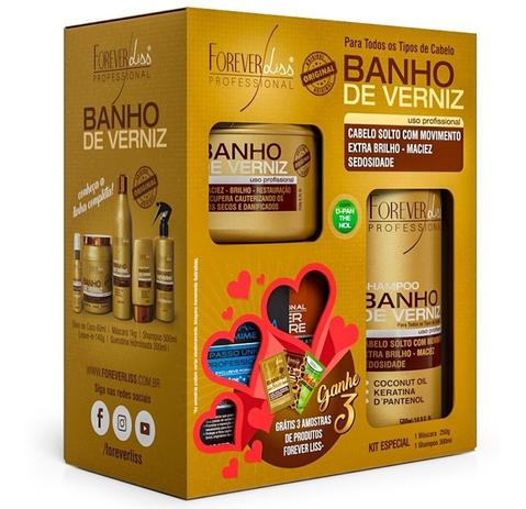 Kit Especial Banho De Verniz Forever Liss Com Brinde Menor preço em Kit Especial Banho De Verniz Forever Liss Com Brinde