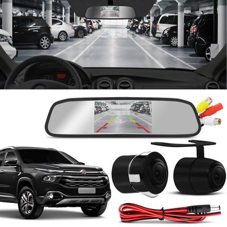 Kit Espelho Retrovisor Interno Com Câmera de Ré Fiat Toro 16 a 19 Preta Tela LCD 4,3 Polegadas - Prime Menor preço em Kit Espelho Retrovisor Interno Com Câmera de Ré Fiat Toro 16 a 19 Preta Tela LCD 4,3 Polegadas - Prime