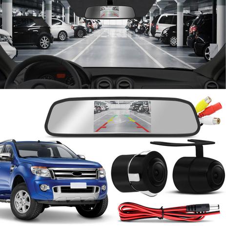 Kit Espelho Retrovisor Interno Com Câmera de Ré Ford Ranger 98 a 19 Preta Tela LCD 4,3 Polegadas - Prime é boa?
