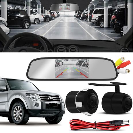 Kit Espelho Retrovisor Interno Com Câmera de Ré Mitsubishi L200 Pajero Lancer Preta Tela LCD 4,3 Pol - Prime Menor preço em Kit Espelho Retrovisor Interno Com Câmera de Ré Mitsubishi L200 Pajero Lancer Preta Tela LCD 4,3 Pol - Prime