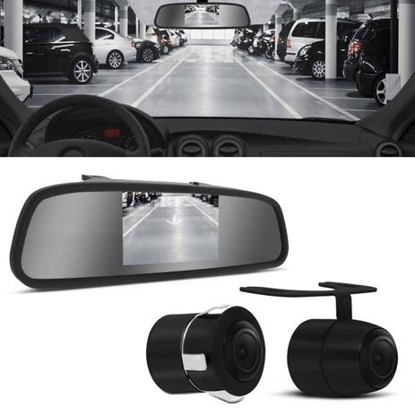 Kit Espelho Retrovisor Interno Com Câmera de Ré Preta Tela LCD 4,3 Polegadas Estacionamento - Prime Menor preço em Kit Espelho Retrovisor Interno Com Câmera de Ré Preta Tela LCD 4,3 Polegadas Estacionamento - Prime