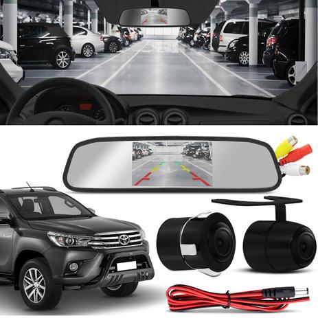 Kit Espelho Retrovisor Interno Com Câmera de Ré Toyota Hillux 92 a 18 Preta Tela LCD 4,3 Polegadas - Prime é boa?