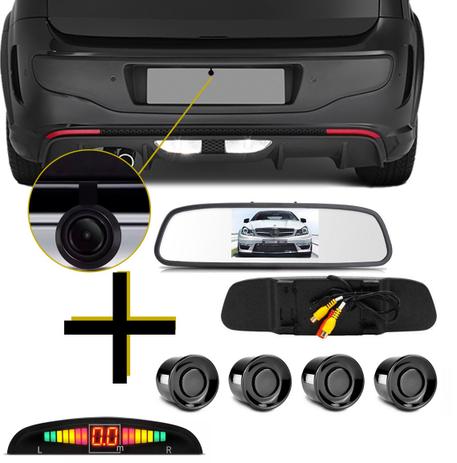 Kit Espelho Retrovisor Monitor Com Câmera e Sensor De Ré Preto - First option Menor preço em Kit Espelho Retrovisor Monitor Com Câmera e Sensor De Ré Preto - First option