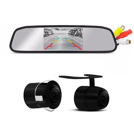 Kit Espelho Retrovisor Tech One LCD 4,3 Pol Com Câmera de Ré 2x1 - Techone Menor preço em Kit Espelho Retrovisor Tech One LCD 4,3 Pol Com Câmera de Ré 2x1 - Techone