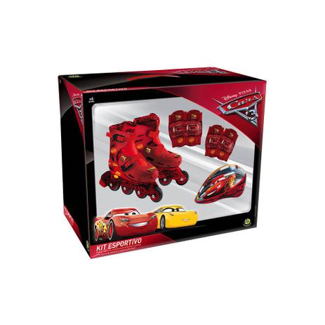 Kit Esportivo Patins Capacete Protetores Disney Carros 3 (33 a 36) - Combo Menor preço em Kit Esportivo Patins Capacete Protetores Disney Carros 3 (33 a 36) - Combo