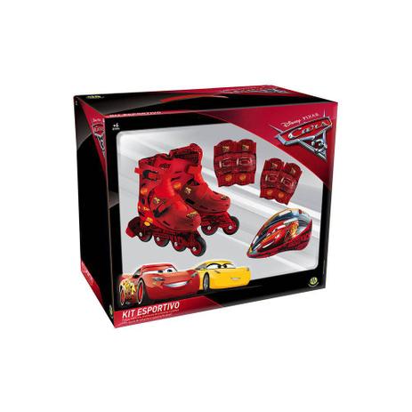 Kit Esportivo Patins Capacete Protetores Disney Carros 3 (33 a 36) - Dtc Menor preço em Kit Esportivo Patins Capacete Protetores Disney Carros 3 (33 a 36) - Dtc