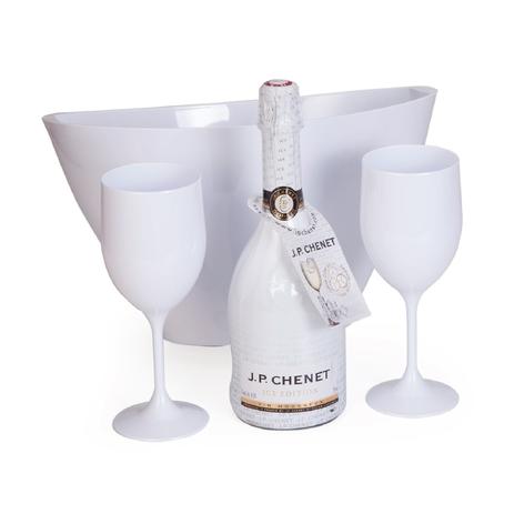 Kit Espumante Francês J.P Chenet Ice 750ml + 2 taças e 1 champanheira - Shop quality Menor preço em Kit Espumante Francês J.P Chenet Ice 750ml + 2 taças e 1 champanheira - Shop quality