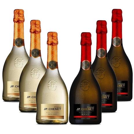 Kit Espumante Jp Chenet 750ml 03 Demi sec 03 Brut Menor preço em Kit Espumante Jp Chenet 750ml 03 Demi sec 03 Brut