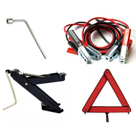 Kit Estepe Para Carro - Macaco + Chave De Roda 19mm + Triângulo + Cabo Auxiliar - Andorinha Menor preço em Kit Estepe Para Carro - Macaco + Chave De Roda 19mm + Triângulo + Cabo Auxiliar - Andorinha