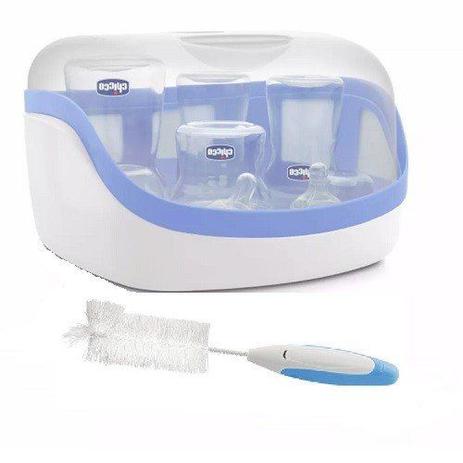 Kit Esterilizador + Escova para Mamadeira Chicco Menor preço em Kit Esterilizador + Escova para Mamadeira Chicco