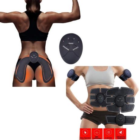 Kit Estimulação Elétrica Muscular Abdominal Braço Glúteo - Beauty body Menor preço em Kit Estimulação Elétrica Muscular Abdominal Braço Glúteo - Beauty body
