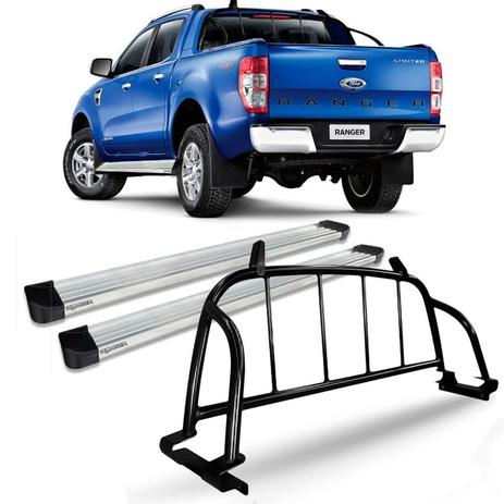 Kit Estribo Lateral Ford Ranger 2012 A 2015 + Santo Antonio - Ccf Menor preço em Kit Estribo Lateral Ford Ranger 2012 A 2015 + Santo Antonio - Ccf