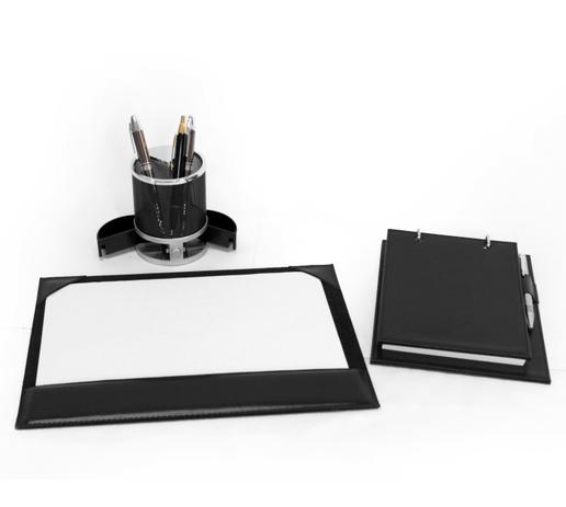 Kit Executivo Black Office com Risque Rabisque e Porta Bloco em Couro + Porta Canetas com Relógio Digital - Pacheco Store KT025 Menor preço em Kit Executivo Black Office com Risque Rabisque e Porta Bloco em Couro + Porta Canetas com Relógio Digital - Pacheco Store KT025