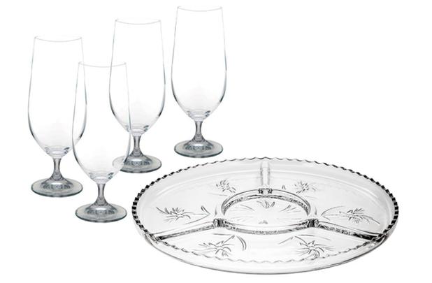 Kit Executivo C/5 Peças Taças e Petisqueira. Haüskraft - Hauskraft Menor preço em Kit Executivo C/5 Peças Taças e Petisqueira. Haüskraft - Hauskraft