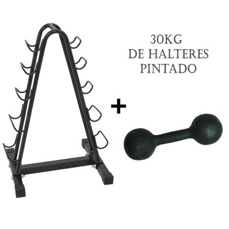 Kit Expositor Halteres 5 Pares Com Pesos (30kg) - Poli Sports Menor preço em Kit Expositor Halteres 5 Pares Com Pesos (30kg) - Poli Sports