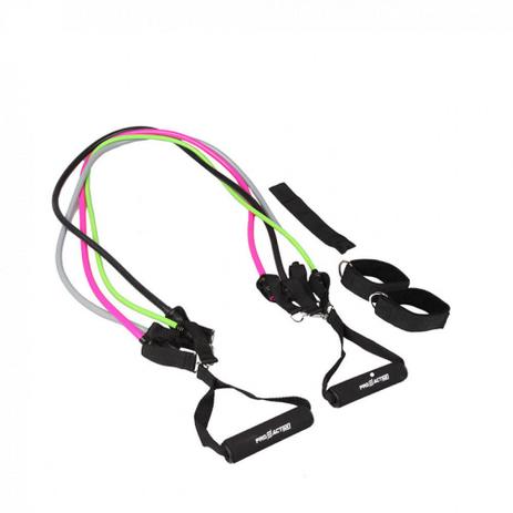 Kit Extensor Multifuncional com 4 Elasticos + Tornozeleira proaction Menor preço em Kit Extensor Multifuncional com 4 Elasticos + Tornozeleira proaction