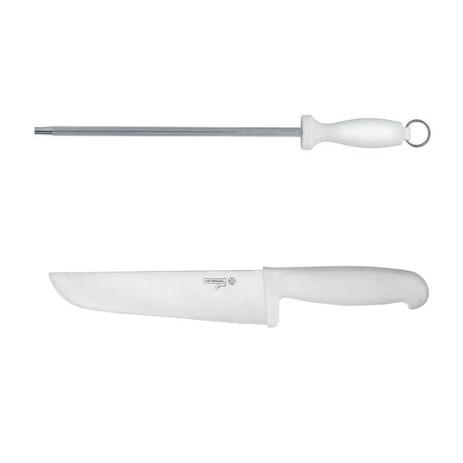 Kit Faca Açougueiro Profissional e Chaira em Aço Inox 10” Mundial - Mundial gourmet Menor preço em Kit Faca Açougueiro Profissional e Chaira em Aço Inox 10” Mundial - Mundial gourmet