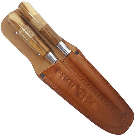 Kit Faca De Churrasco Inox 8 Cabo Madeira Bicolor Bainha - Coqueiro é boa?
