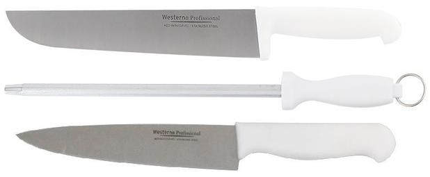 Kit Faca Para Carne 10 Polegadas Chaira 10 Polegadas Faca De Cozinha 7 Pol Profissional Western Menor preço em Kit Faca Para Carne 10 Polegadas Chaira 10 Polegadas Faca De Cozinha 7 Pol Profissional Western