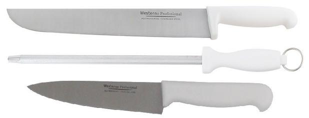 Kit Faca Para Carne 12Pol Chaira 12Pol E Faca De Cozinha 6 Polegadas Em Inox Profissional Western é ruim? Kit Faca Para Carne 12Pol Chaira 12Pol E Faca De Cozinha 6 Polegadas Em Inox Profissional Western é boa?