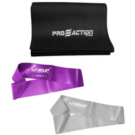 Kit Faixa Elastica Extra Forte + 2 Mini Bands Super Forte e Extra Forte Liveup Menor preço em Kit Faixa Elastica Extra Forte + 2 Mini Bands Super Forte e Extra Forte Liveup