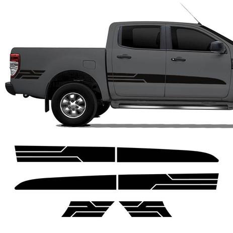 Kit Faixa Ford Ranger Sport 14/19 Adesivo Preto Cabine Dupla - Sportinox Menor preço em Kit Faixa Ford Ranger Sport 14/19 Adesivo Preto Cabine Dupla - Sportinox