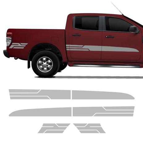 Kit Faixa Ford Ranger Sport 2014/2019 Adesivo Prata Cabine Dupla - Sportinox Menor preço em Kit Faixa Ford Ranger Sport 2014/2019 Adesivo Prata Cabine Dupla - Sportinox