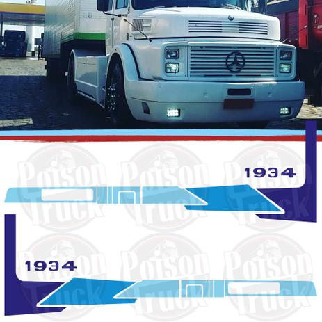 Kit Faixa Lateral Porta Caminhao Mercedes Benz MB 1934 Terezona Adesivo Decorativo Azul - Decal line Menor preço em Kit Faixa Lateral Porta Caminhao Mercedes Benz MB 1934 Terezona Adesivo Decorativo Azul - Decal line