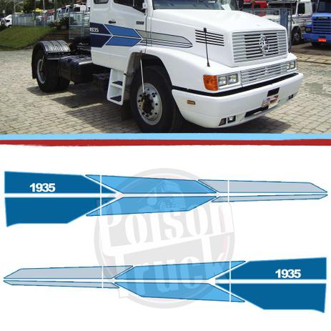 Kit Faixa Lateral Porta Caminhao Mercedes Mb 1935 Azul Adesivo - Decal Line Menor preço em Kit Faixa Lateral Porta Caminhao Mercedes Mb 1935 Azul Adesivo - Decal Line