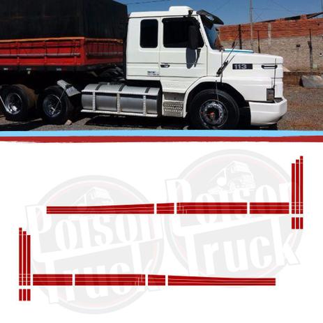 Kit Faixa Lateral Porta Caminhao Scania 113 1993 Vermelho Adesivo - Decal line Menor preço em Kit Faixa Lateral Porta Caminhao Scania 113 1993 Vermelho Adesivo - Decal line