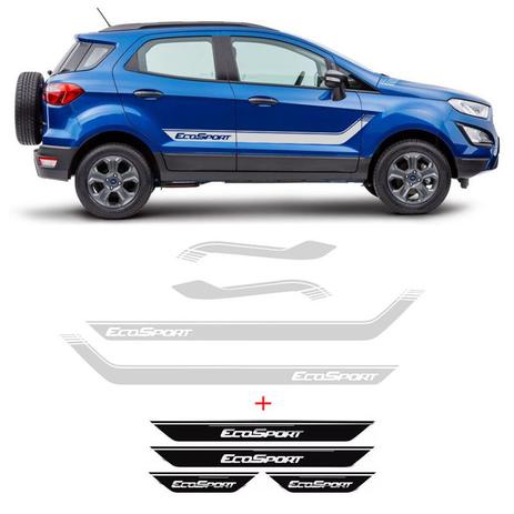 Kit Faixa Lateral Prata Ecosport E Soleira Com Black Over - Sportinox Menor preço em Kit Faixa Lateral Prata Ecosport E Soleira Com Black Over - Sportinox