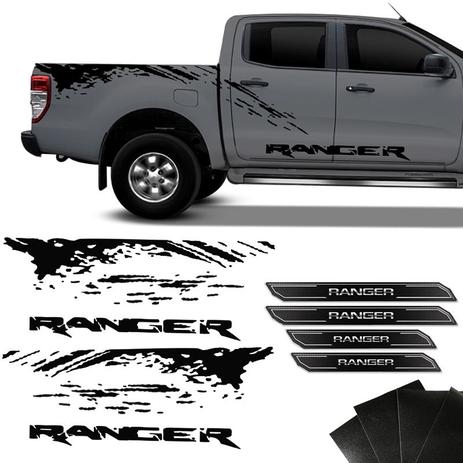 Kit Faixa Lateral Preto Ranger 2013/2019 + Soleira Protetora - Sportinox Menor preço em Kit Faixa Lateral Preto Ranger 2013/2019 + Soleira Protetora - Sportinox