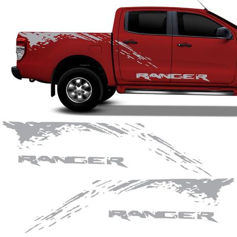 Kit Faixa Nova Ford Ranger 2013/2019 Adesivo Lateral Prata - Sportinox Menor preço em Kit Faixa Nova Ford Ranger 2013/2019 Adesivo Lateral Prata - Sportinox