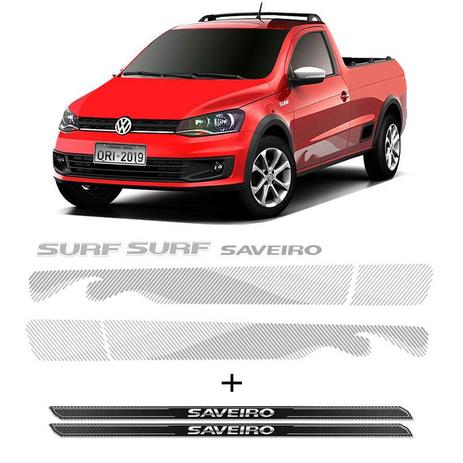 Kit Faixa Prata Saveiro Surf 2015/2016 + Soleira Protetora - Sportinox Menor preço em Kit Faixa Prata Saveiro Surf 2015/2016 + Soleira Protetora - Sportinox