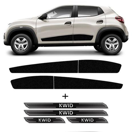Kit Faixa Preta Lateral Kwid 2018/2019 + Soleira Protetora - Sportinox Menor preço em Kit Faixa Preta Lateral Kwid 2018/2019 + Soleira Protetora - Sportinox