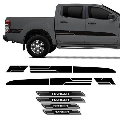 Kit Faixa Preto Lateral Ranger 14/19 + Soleira Protetora - Sportinox Menor preço em Kit Faixa Preto Lateral Ranger 14/19 + Soleira Protetora - Sportinox