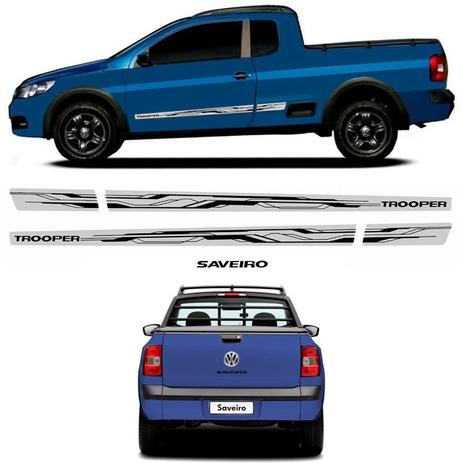 Kit Faixa Saveiro Trooper Prata 12/13 + Adesivo Traseiro - Sportinox Menor preço em Kit Faixa Saveiro Trooper Prata 12/13 + Adesivo Traseiro - Sportinox