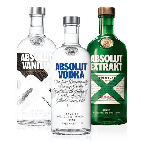 Kit Família Vodka Absolut - Drinks&Co Menor preço em Kit Família Vodka Absolut - Drinks&Co