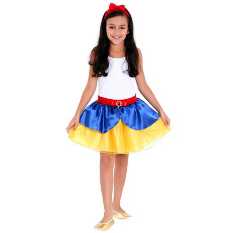 Kit fantasia infantil branca de neve - saia e tiara tam. m sulamericana Menor preço em Kit fantasia infantil branca de neve - saia e tiara tam. m sulamericana